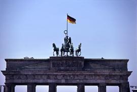 Top of the Brandenburg Gate in Berlin, East Germany