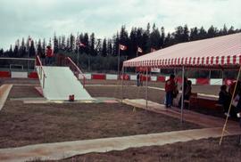 Outdoor booth with ramp at a Recreation Canada event in Kitimat