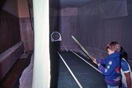 Children practising archery