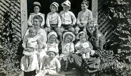 Grandchildren of Marion and W.H. Collison posing at Kincolith, BC