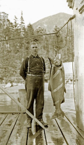 Fred Jeffrey with his spring salmon catch