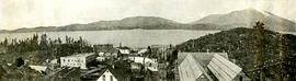 View of Prince Rupert from above, featuring church building in foreground