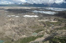 Debris-covered terminus of Klutlan Glacier