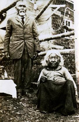 Chief Gideon and his wife on upper Nass River, BC