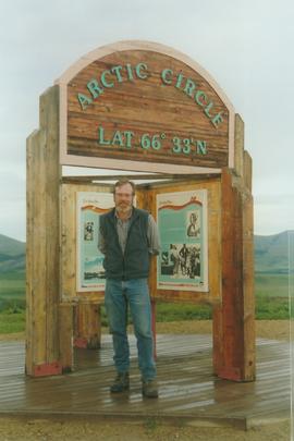 Paul Sanborn at the Arctic Circle, Dempster Hwy