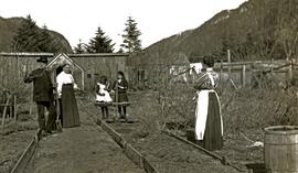 Marion and W.H. Collison with daughter-in-law and grandaughters in Kincolith, BC