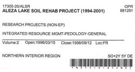 Aleza Lake Soil Rehab Project - Volume 2