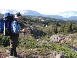 Gary Runka backpacking in South Tweedsmuir Provincial Park