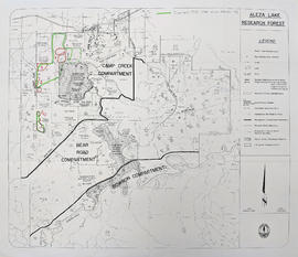 Aleza Lake Research Forest annotated to show dispersed (9%) spruce bark beetle green attack