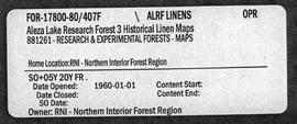 Aleza Lake Research Forest Historical Linen Maps