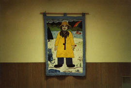 Queen Charlotte City community hall tapestry "Girl on Beach"