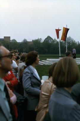 Ina Campagnolo in a spectators crowd in East Germany