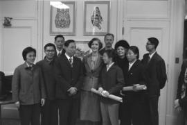 Group portrait of Iona Campagnolo, Chinese delegates, and others