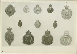 Close-up of Royal Irish Constabulary badges from the James Joseph Claxton Collection