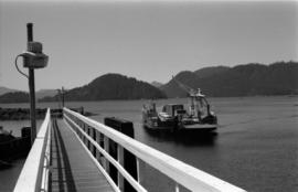 "Kwuna" ferry and wharf at Sandspit, Queen Charlotte Islands