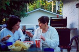 Maureen Faulkner & Unknown Woman at Celebratory Barbeque after UNBC Convocation Ceremony