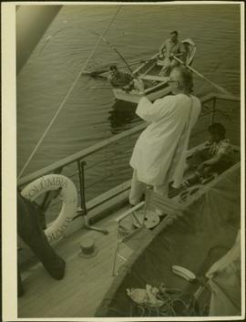 Fishing off the M.S. Columbia