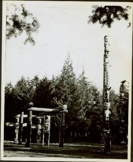Alert Bay totem poles and house posts