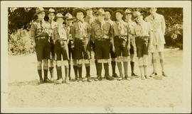 Group photo of Boy Scouts at Scotch Creek Scout Camp