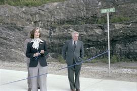 Iona Campagnolo and Joe Scott at Scott Road Highway opening in Prince Rupert