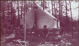 Taku River Survey - Three Men at Main Camp