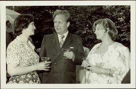 M.P. Iona Campagnolo speaking to Unidentified Man and Woman
