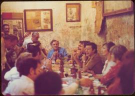 Ministry of Sport Tour - Minister Iona Campagnolo at crowded table in La Bodeguita, Havana, Cuba