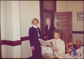 Iona Campagnolo with two unidentified women at the founding of the Regina Women’s Network, October 1982