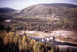 Aerial view of Clinton Creek townsite