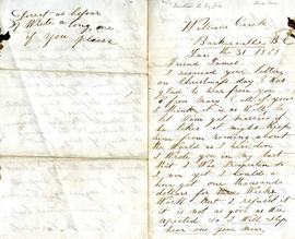 John McCormick Cariboo Letter January 31, 1869