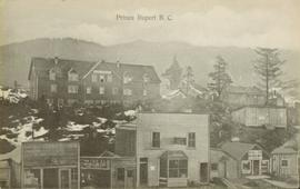 Two levels of commercial buildings in Prince Rupert, BC