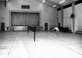 1965 - Unknown Woman Playing Badminton in Rec Centre
