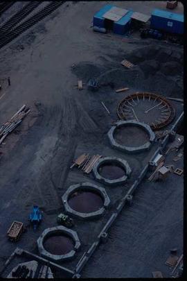 Pulpmill - Expansion Project - Aerial view featuring concrete bases near railway tracks