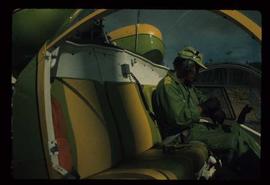 Woods Division - Fire - Helicopter interior and pilot
