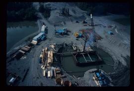 Woods Division - Fraser River Bridge Project - Aerial perspective of bridge construction site