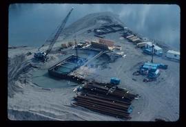 Woods Division - Fraser River Bridge Project - Aerial perspective of bridge construction site