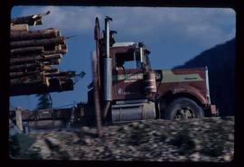 Woods Division - Hauling - Fully loaded logging truck crossing Pass Lake Bridge