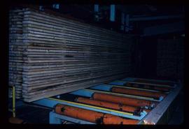 Houston Sawmill - General - Stacks of dry lumber on conveyor belt