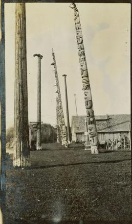 First Nations village near Hazelton with totem poles