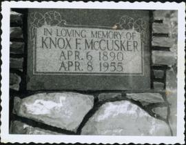 Knox McCusker headstone - Close-up
