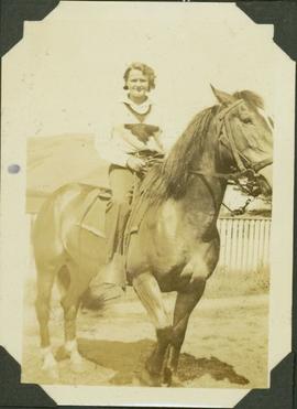 Jackie Adams on horseback