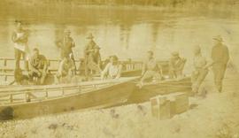Group photo of survey crew on boat