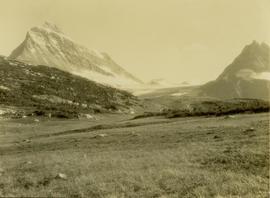 Grassy plateau laden with glacial till and surrounded by mountain ranges of Mt. Ida