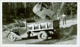 Dragline Crane Loading Ford Company Truck