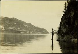 Man Fishing at Stuart Lake, BC