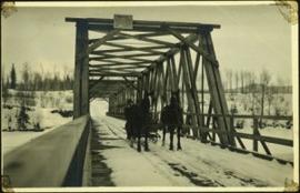 Man Driving Team of Horses over Nechako River Bridge