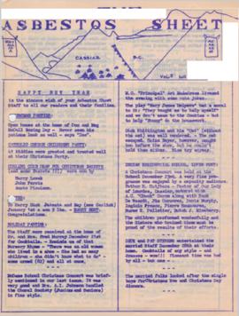 The Asbestos Sheet Jan. 1958