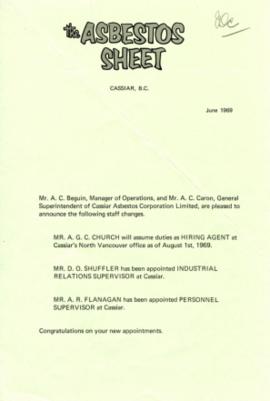 The Asbestos Sheet June 1969