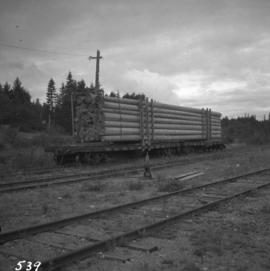 Log poles on the Esquimalt and Nanaimo Railway at Ladysmith