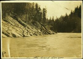 Men Lining a Scow in the Grand Canyon of the Fraser